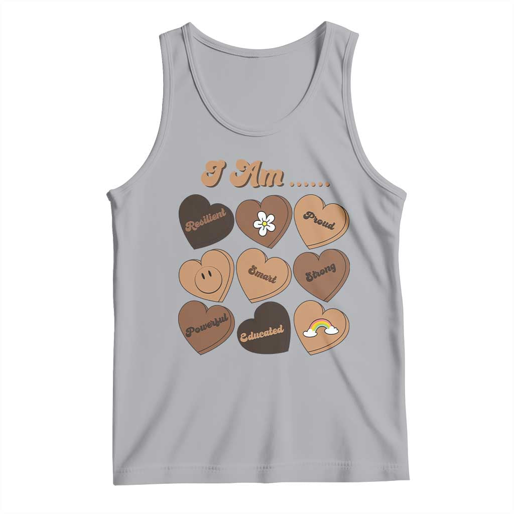African American Proud Black History Month Tank Top Melanin Hearts TS11 Athletic Heather Print Your Wear