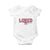 Loved John 3:16 Baby Onesie Christian Religious God Bible Verses Valentine's Day Pink Bow TS11 White Print Your Wear