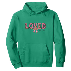 Loved John 3:16 Hoodie Christian Religious God Bible Verses Valentine's Day Pink Bow TS11 Irish Green Print Your Wear