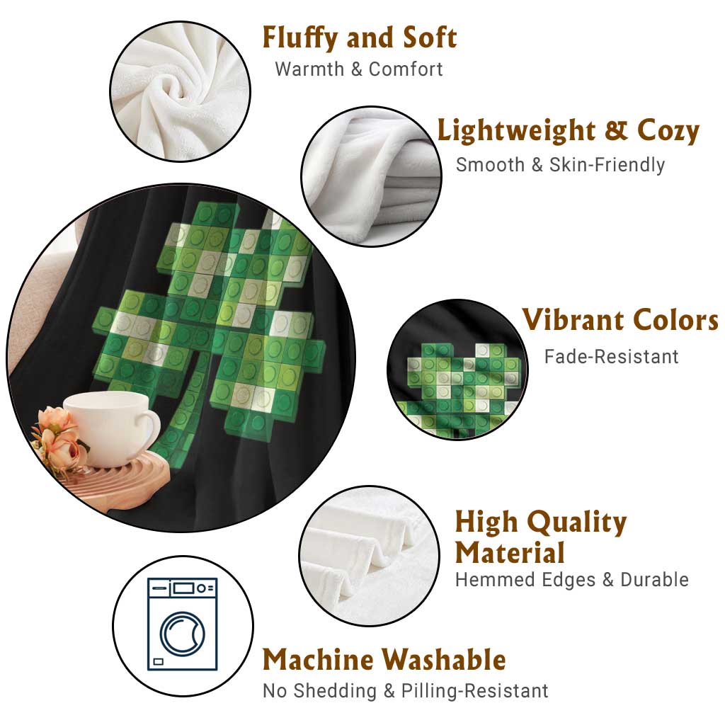 Funny St Patricks Day Shamrock Building Blocks Bricks Throw Blanket TS11 Print Your Wear