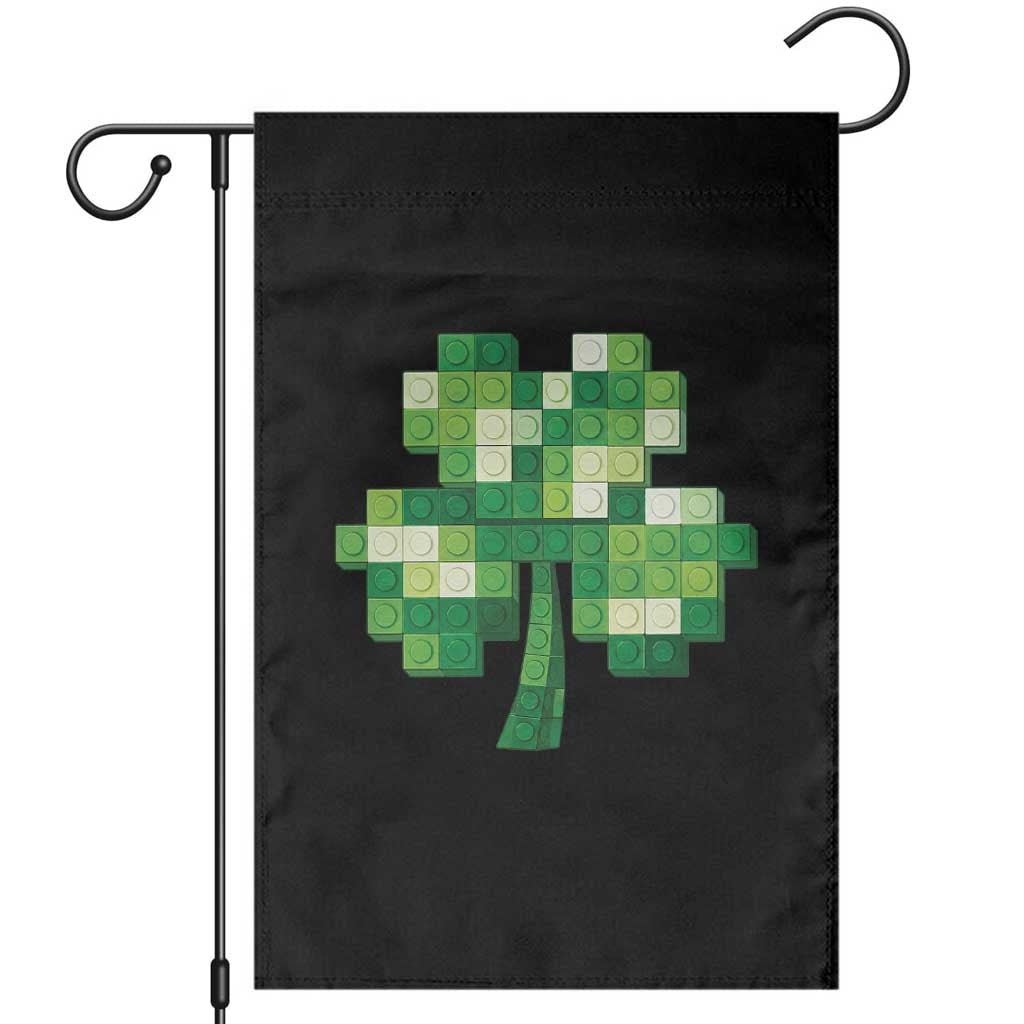 Funny St Patricks Day Shamrock Building Blocks Bricks Garden Flag TS11 Black Print Your Wear