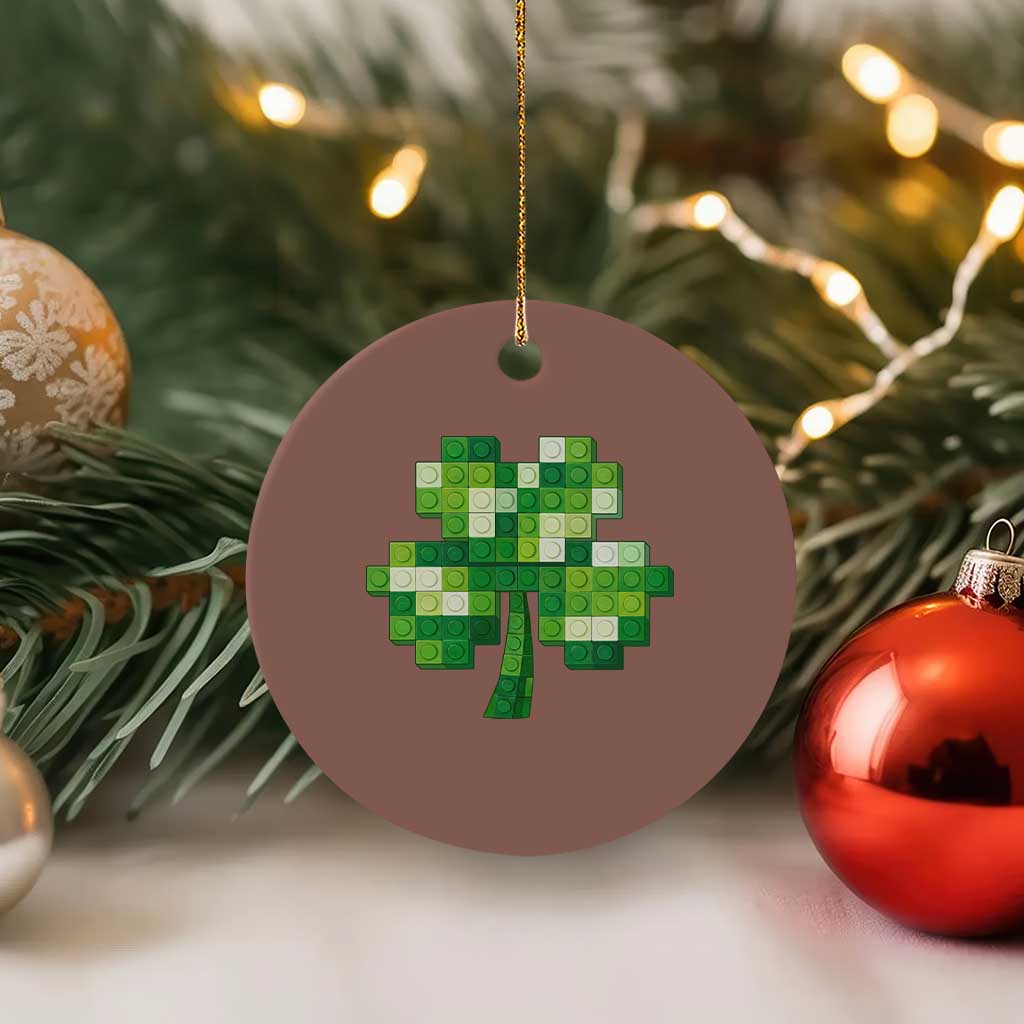 Funny St Patricks Day Shamrock Building Blocks Bricks Ceramic Ornament TS11 1pc Mocha Print Your Wear