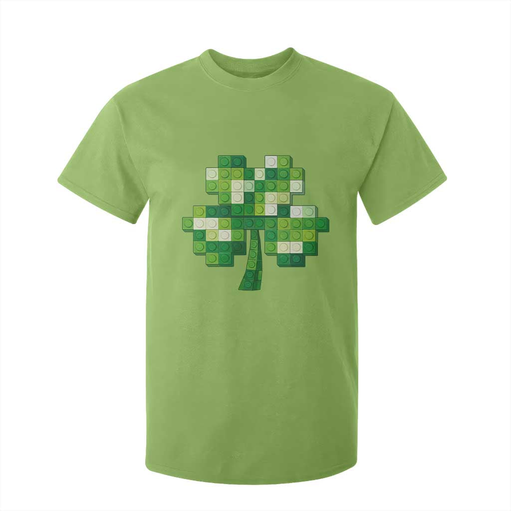 Funny St Patricks Day Shamrock Building Blocks Bricks T Shirt For Kid TS11 Lime Print Your Wear