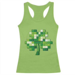 Funny St Patricks Day Shamrock Building Blocks Bricks Racerback Tank Top TS11 Lime Print Your Wear