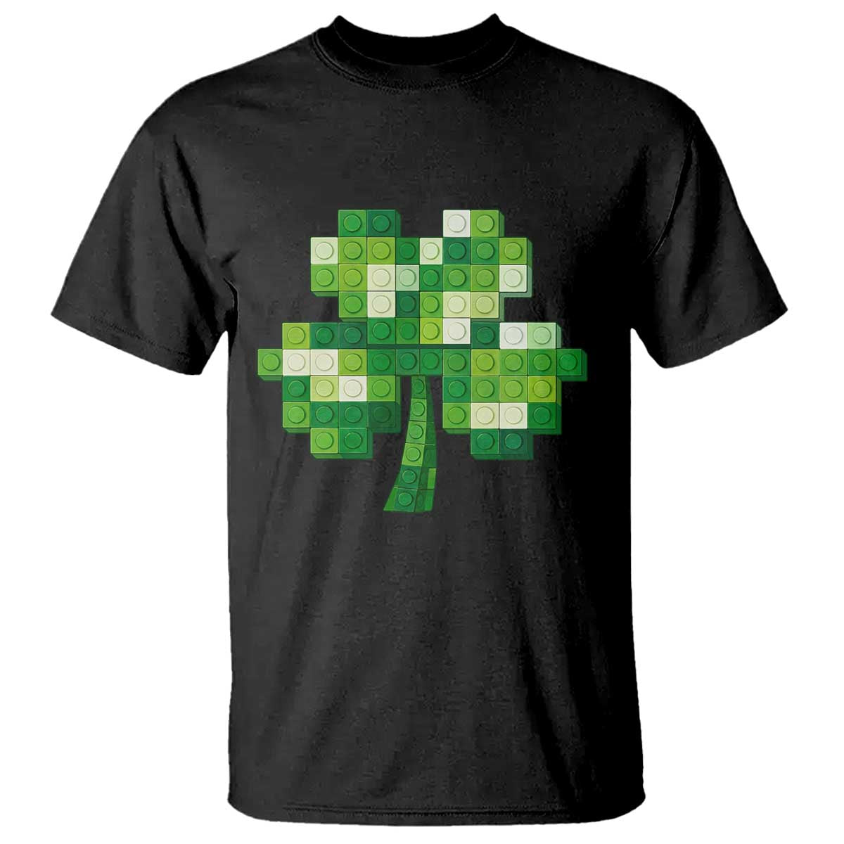 Funny St Patricks Day Shamrock Building Blocks Bricks T Shirt TS11 Black Print Your Wear
