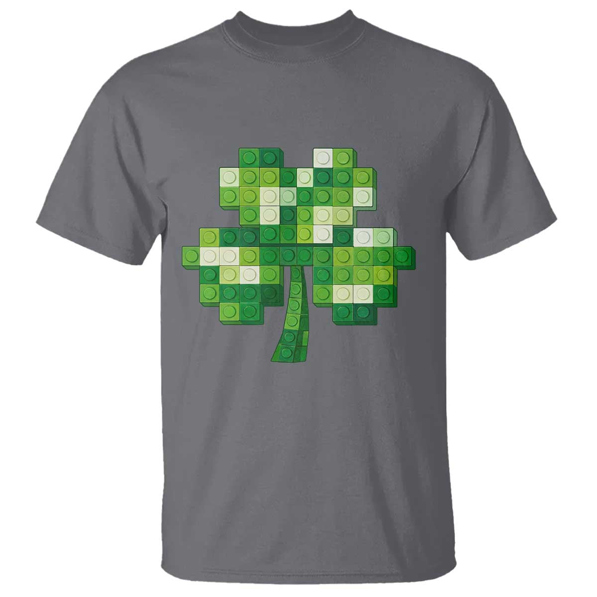 Funny St Patricks Day Shamrock Building Blocks Bricks T Shirt TS11 Charcoal Print Your Wear