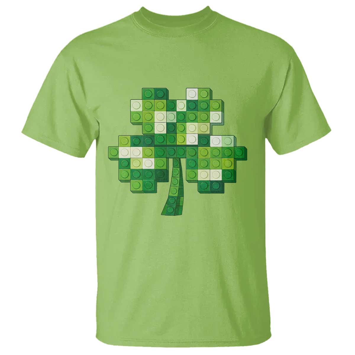 Funny St Patricks Day Shamrock Building Blocks Bricks T Shirt TS11 Lime Print Your Wear