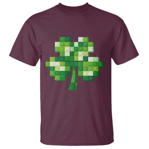 Funny St Patricks Day Shamrock Building Blocks Bricks T Shirt TS11 Maroon Print Your Wear