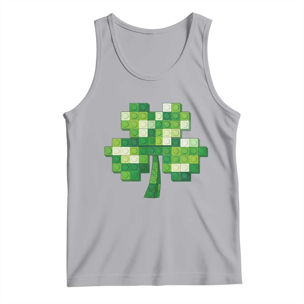 Funny St Patricks Day Shamrock Building Blocks Bricks Tank Top TS11 Athletic Heather Print Your Wear