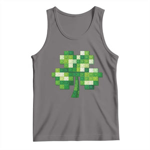 Funny St Patricks Day Shamrock Building Blocks Bricks Tank Top TS11 Deep Heather Print Your Wear