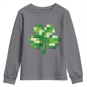Funny St Patricks Day Shamrock Building Blocks Bricks Youth Sweatshirt TS11 Charcoal Print Your Wear