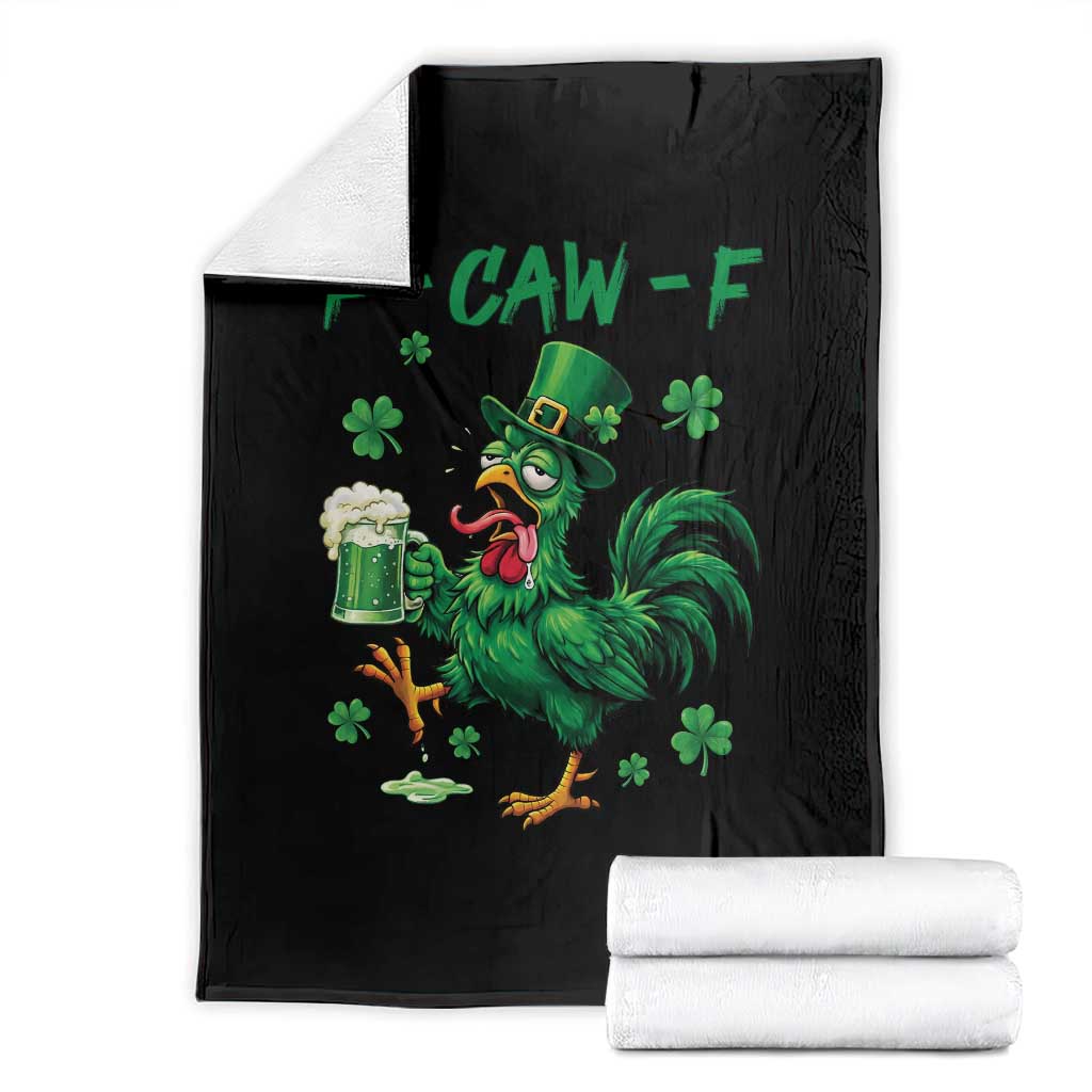 Funny F Caw F Chicken St Patricks Day Throw Blanket Irish Beer Drinking Shamrock Print TS11 Black Print Your Wear