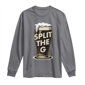 Funny Irish Beer Slit The G Long Sleeve Shirt Stout Beer Drinking Lover TS11 Charcoal Print Your Wear