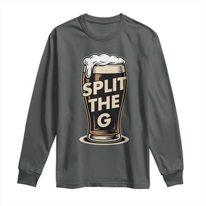 Funny Irish Beer Slit The G Long Sleeve Shirt Stout Beer Drinking Lover TS11 Dark Heather Print Your Wear