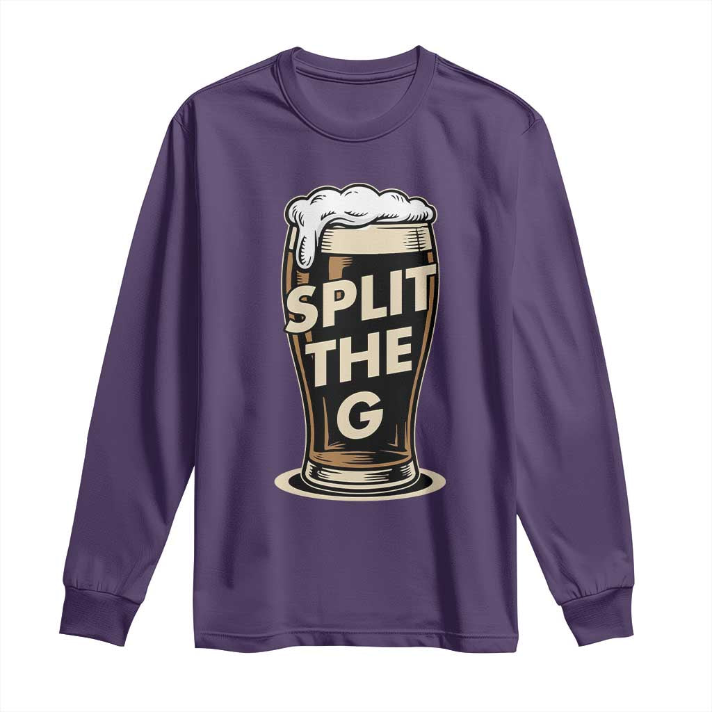 Funny Irish Beer Slit The G Long Sleeve Shirt Stout Beer Drinking Lover TS11 Purple Print Your Wear