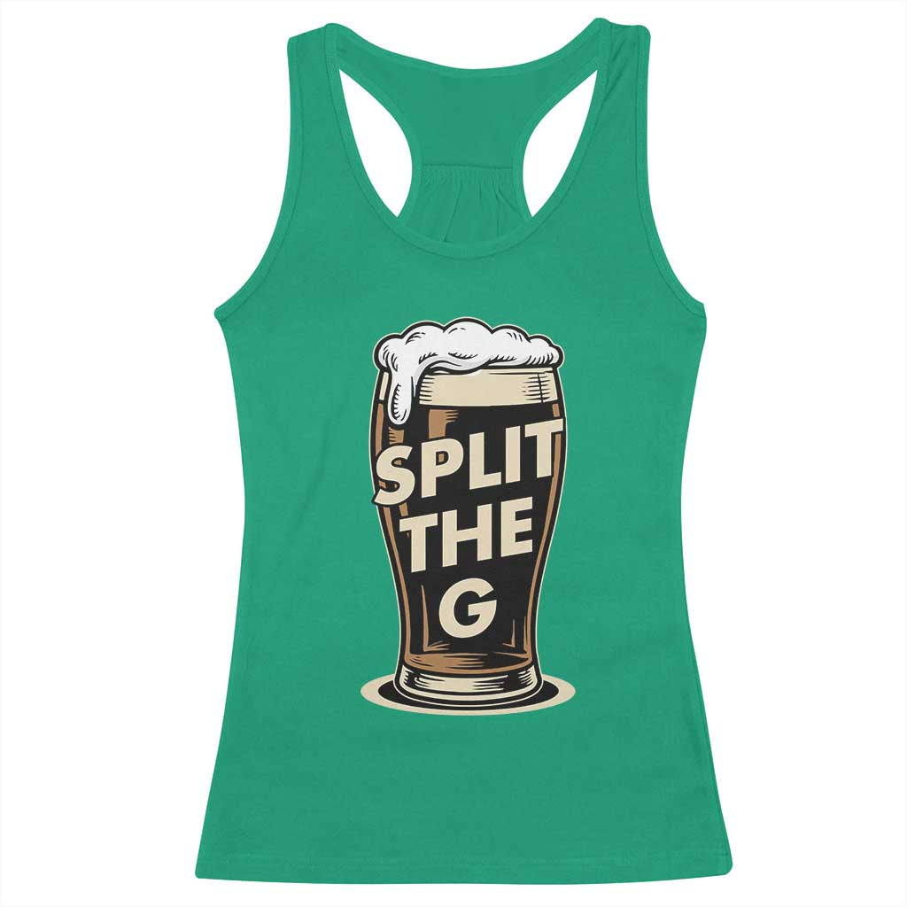 Funny Irish Beer Slit The G Racerback Tank Top Stout Beer Drinking Lover TS11 Irish Green Print Your Wear