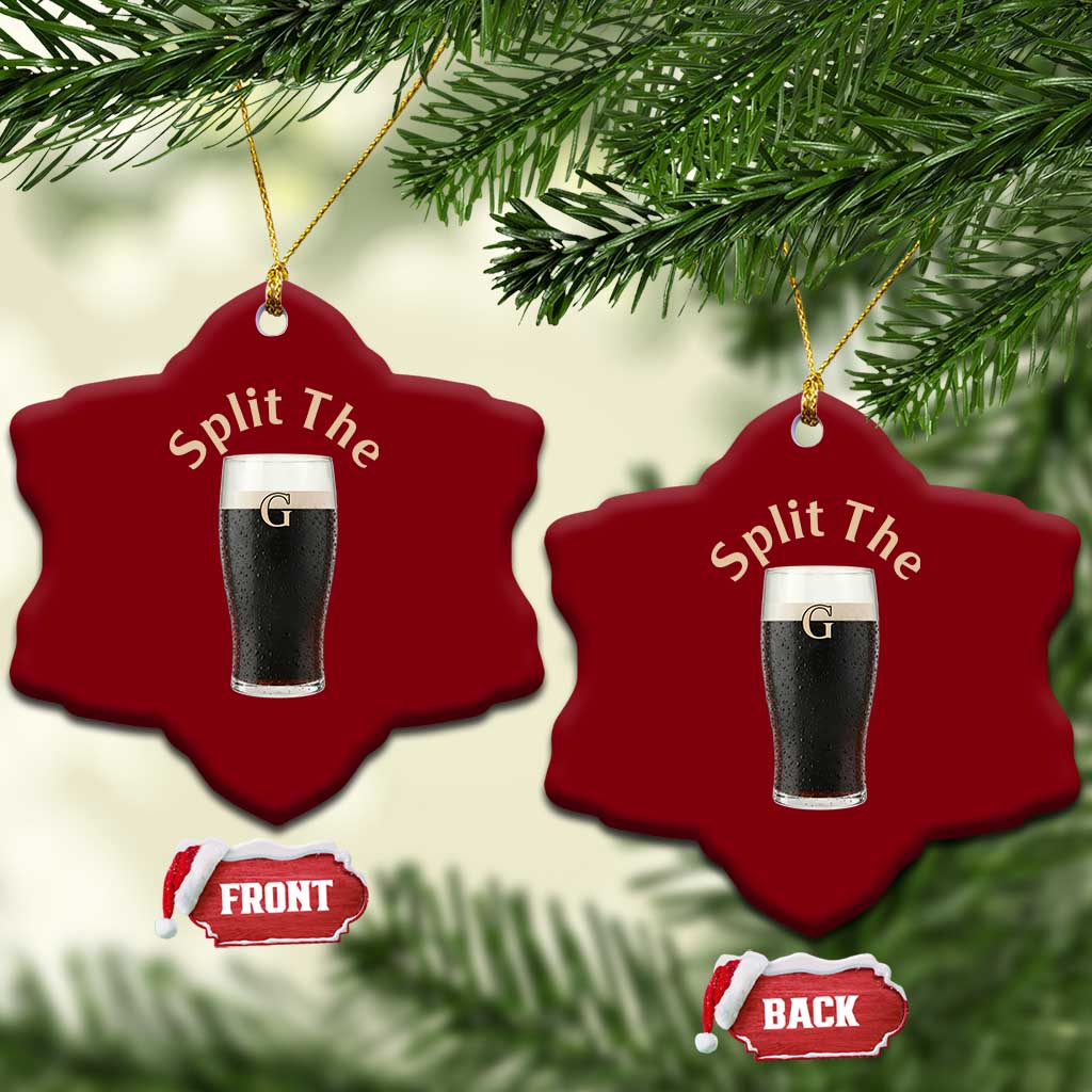 Funny Irish Beer Split The G Ceramic Ornament St Patricks Day Stout Beer Drinking Day TS11 Print Your Wear