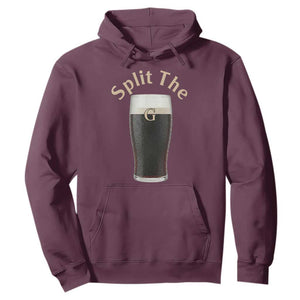 Funny Irish Beer Split The G Hoodie St Patricks Day Stout Beer Drinking Day TS11 Maroon Print Your Wear