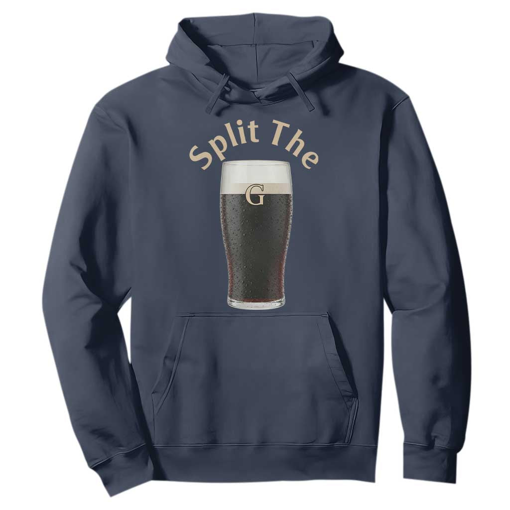 Funny Irish Beer Split The G Hoodie St Patricks Day Stout Beer Drinking Day TS11 Navy Print Your Wear