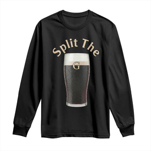 Funny Irish Beer Split The G Long Sleeve Shirt St Patricks Day Stout Beer Drinking Day TS11 Black Print Your Wear