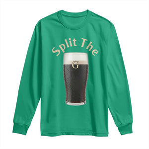 Funny Irish Beer Split The G Long Sleeve Shirt St Patricks Day Stout Beer Drinking Day TS11 Irish Green Print Your Wear