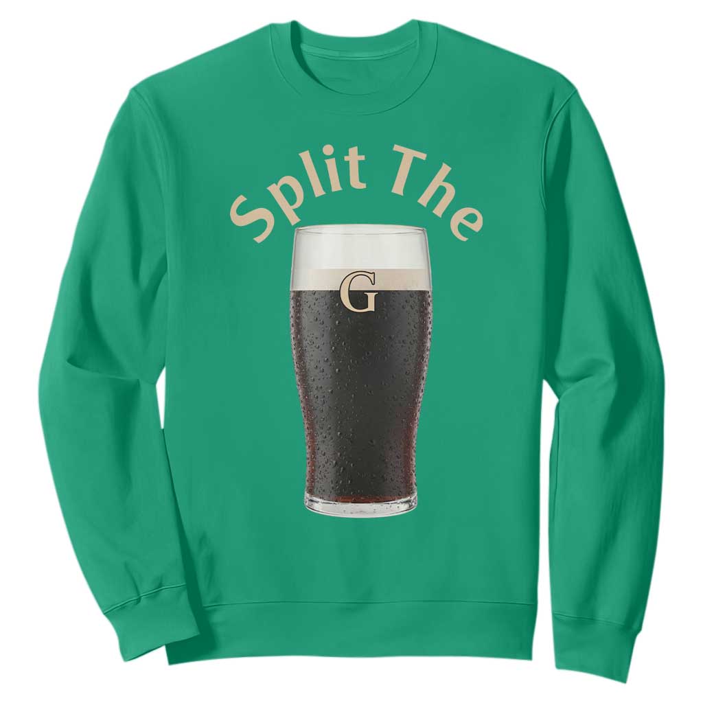Funny Irish Beer Split The G Sweatshirt St Patricks Day Stout Beer Drinking Day TS11 Irish Green Print Your Wear
