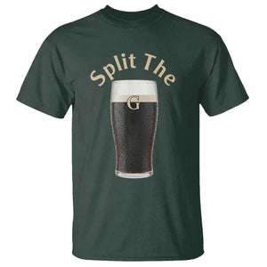 Funny Irish Beer Split The G T Shirt St Patricks Day Stout Beer Drinking Day TS11 Dark Forest Green Print Your Wear