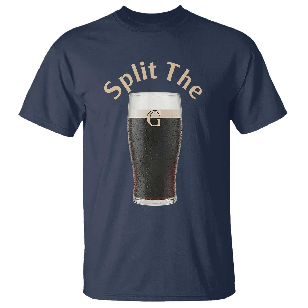 Funny Irish Beer Split The G T Shirt St Patricks Day Stout Beer Drinking Day TS11 Navy Print Your Wear