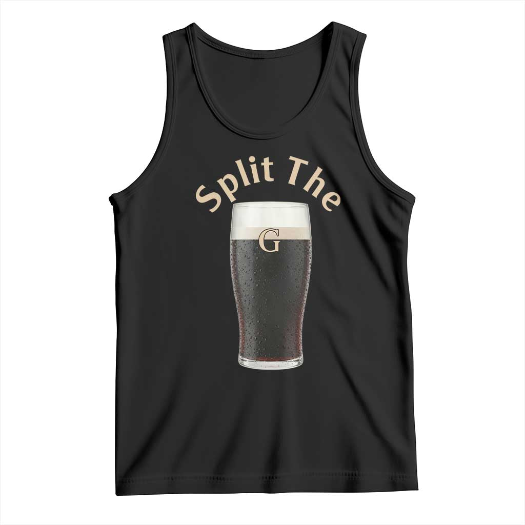 Funny Irish Beer Split The G Tank Top St Patricks Day Stout Beer Drinking Day TS11 Black Print Your Wear