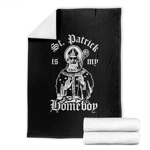 Saint Patrick Is My Homeboy Throw Blanket Funny St Patricks Day TS11 Black Print Your Wear