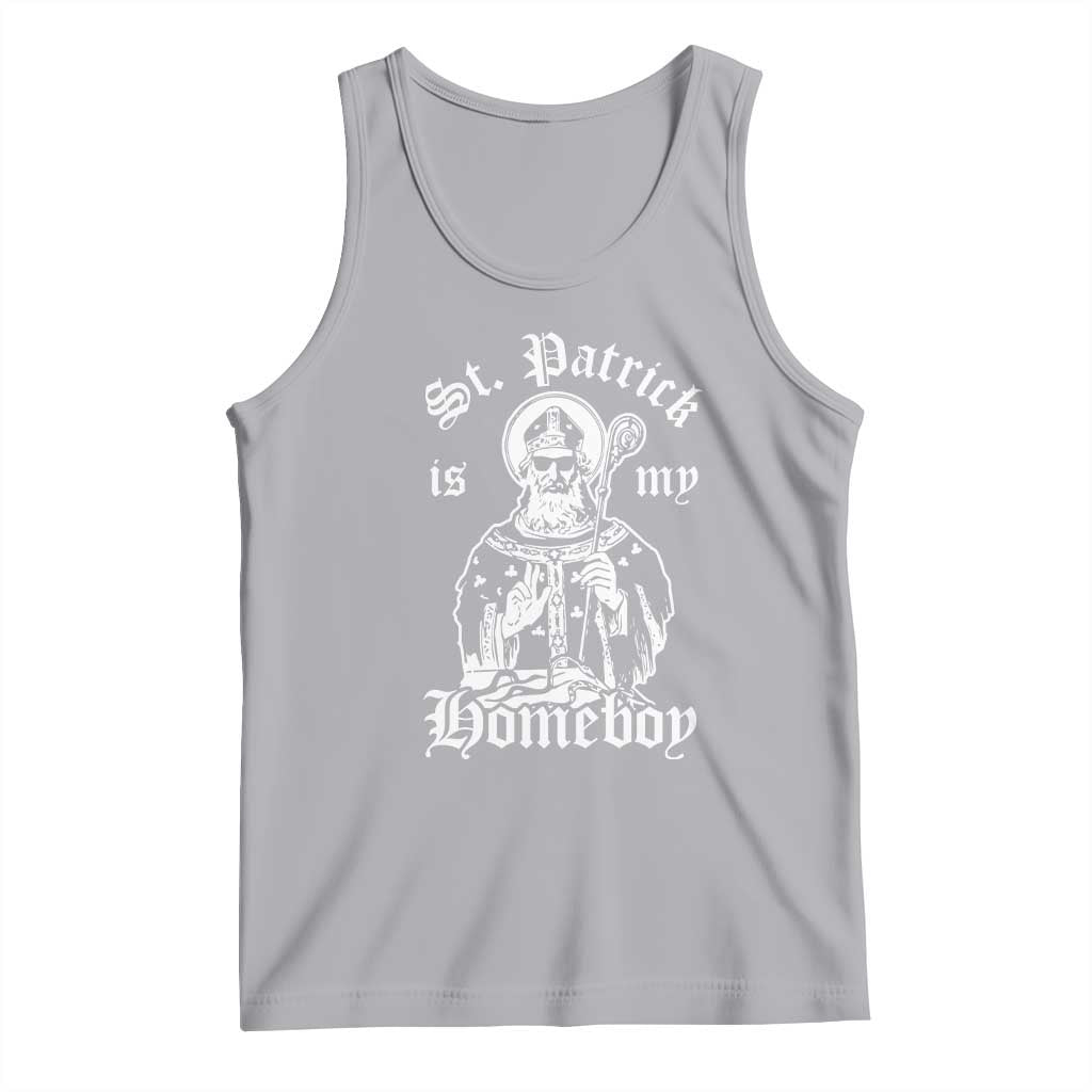 Saint Patrick Is My Homeboy Tank Top Funny St Patricks Day TS11 Athletic Heather Print Your Wear