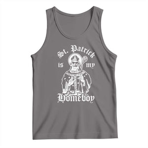 Saint Patrick Is My Homeboy Tank Top Funny St Patricks Day TS11 Deep Heather Print Your Wear