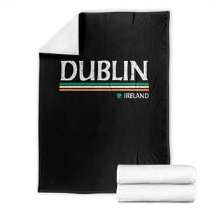 Dublin Ireland Throw Blanket Ireland Flag Souvenirs St Patricks Day Shamrock TS11 Black Print Your Wear