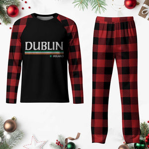 Dublin Ireland Plaid Pajama Set Ireland Flag Souvenirs St Patricks Day Shamrock TS11 Buffalo Plaid Print Your Wear