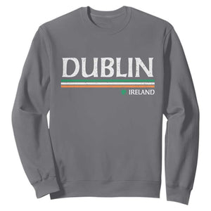 Dublin Ireland Sweatshirt Ireland Flag Souvenirs St Patricks Day Shamrock TS11 Charcoal Print Your Wear