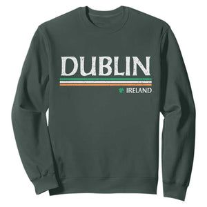 Dublin Ireland Sweatshirt Ireland Flag Souvenirs St Patricks Day Shamrock TS11 Dark Forest Green Print Your Wear