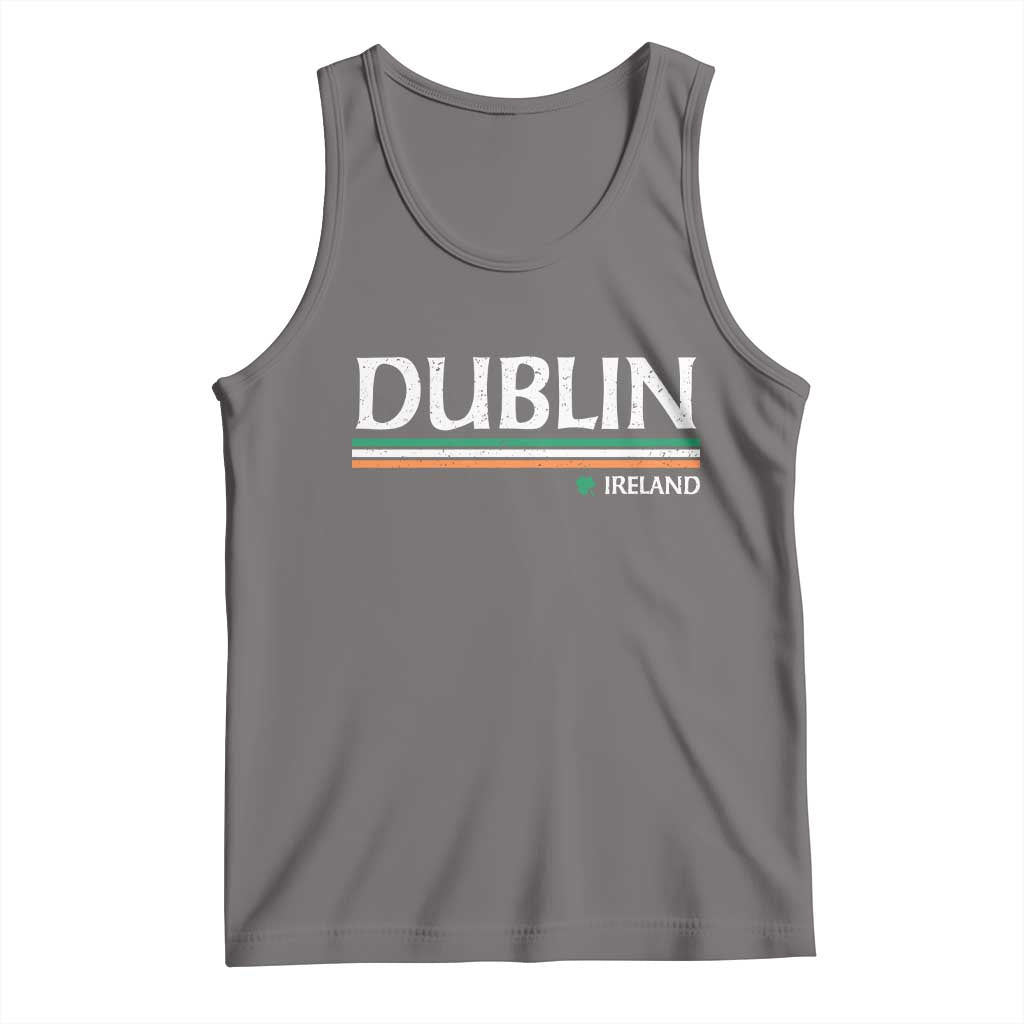 Dublin Ireland Tank Top Ireland Flag Souvenirs St Patricks Day Shamrock TS11 Deep Heather Print Your Wear