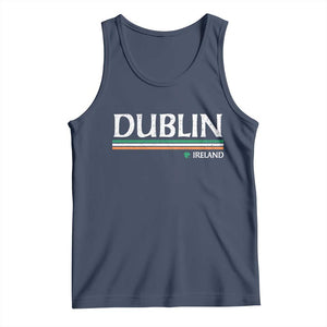 Dublin Ireland Tank Top Ireland Flag Souvenirs St Patricks Day Shamrock TS11 Navy Print Your Wear