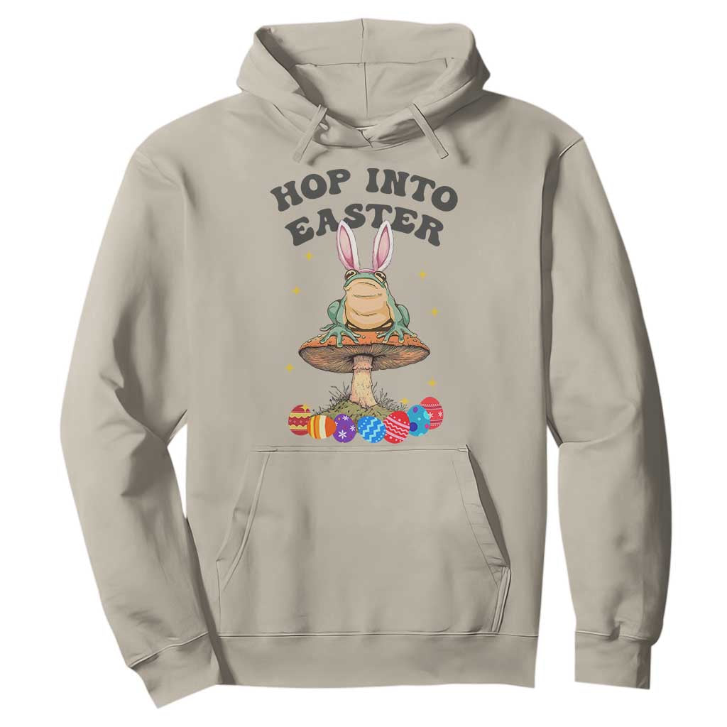 Funny Hop Into Easter Hoodie Easter Day Frog Bunny Egg TS11 Sand Print Your Wear