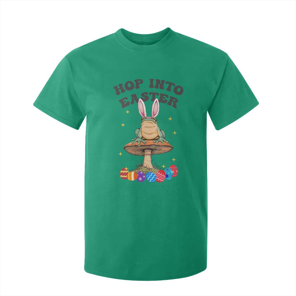 Funny Hop Into Easter T Shirt For Kid Easter Day Frog Bunny Egg TS11 Irish Green Print Your Wear