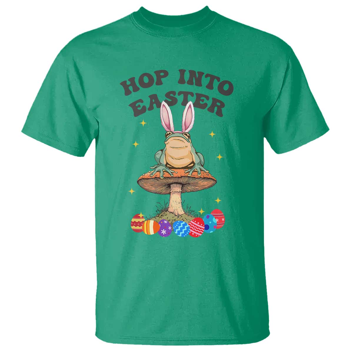 Funny Hop Into Easter T Shirt Easter Day Frog Bunny Egg TS11 Irish Green Print Your Wear