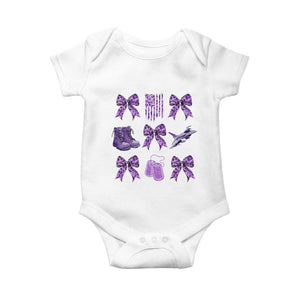 Military Kid Month Camo Coquette Bow Baby Onesie TS11 White Print Your Wear