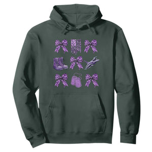 Military Kid Month Camo Coquette Bow Hoodie TS11 Dark Forest Green Print Your Wear