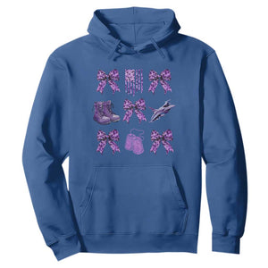 Military Kid Month Camo Coquette Bow Hoodie TS11 Royal Blue Print Your Wear