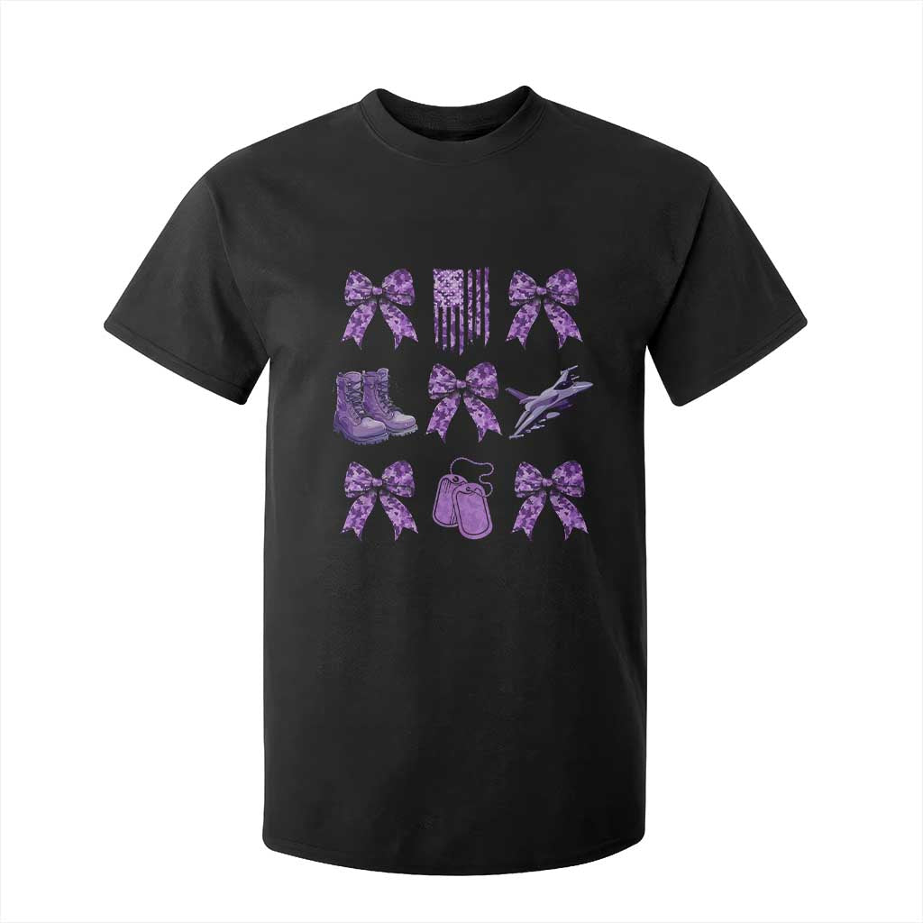 Military Kid Month Camo Coquette Bow T Shirt For Kid TS11 Black Print Your Wear