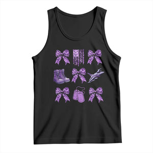 Military Kid Month Camo Coquette Bow Tank Top TS11 Black Print Your Wear