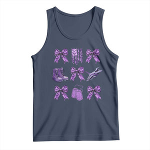 Military Kid Month Camo Coquette Bow Tank Top TS11 Navy Print Your Wear