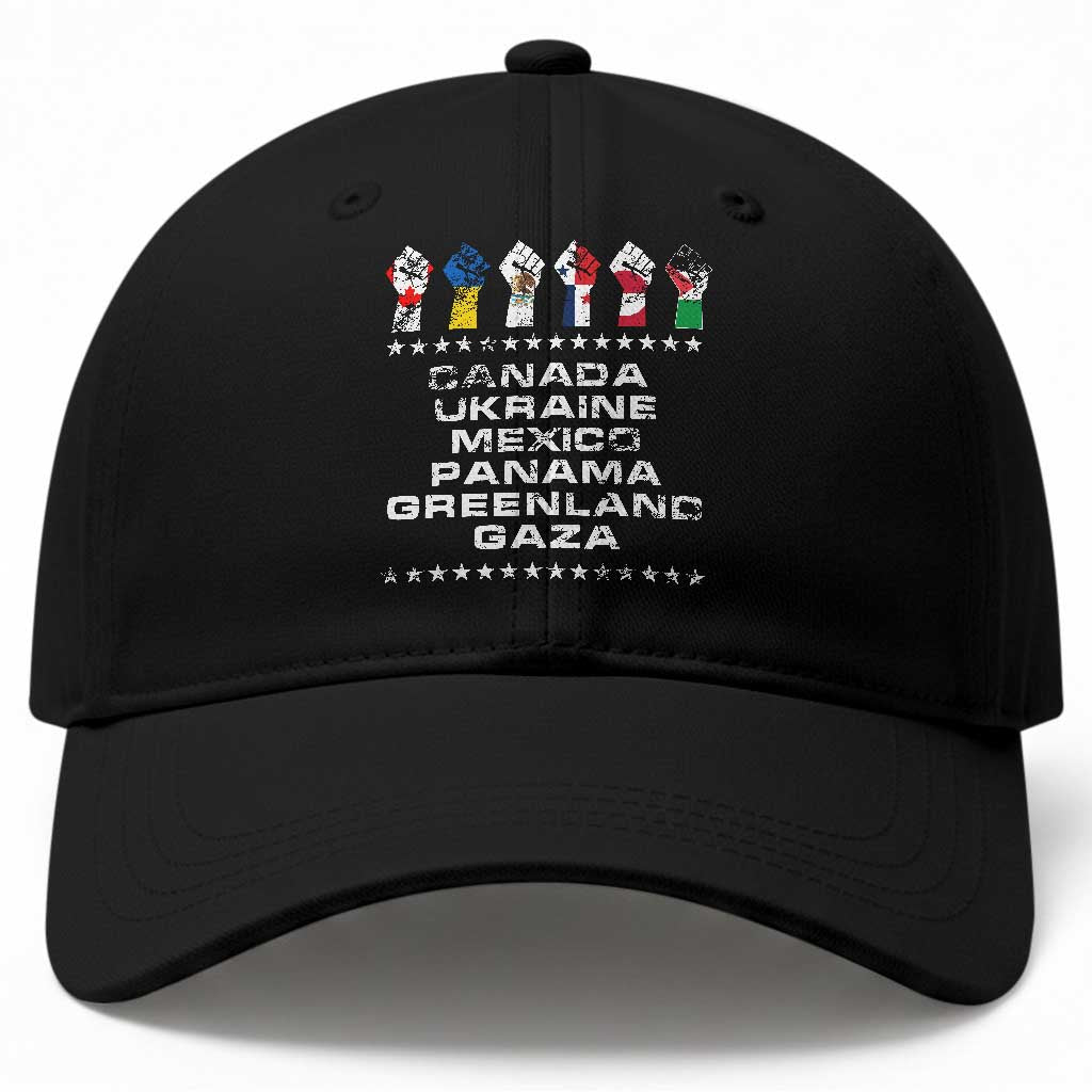 Canada Greenland Mexico Panama Gaza Ukraine Pride Baseball Cap Hand Fist TS11 Print Your Wear