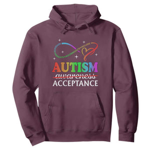 Autism Awareness Acceptance Hoodie Advocate Educate Accommodate Include Infinity Symbol TS11 Maroon Print Your Wear