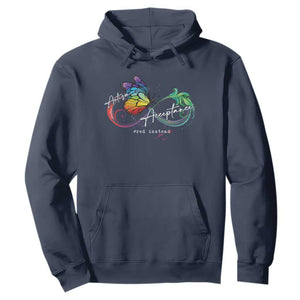Autism Awareness Acceptance Red Instead Hoodie Infinity Symbol Rainbow Butterfly Feather TS11 Navy Print Your Wear